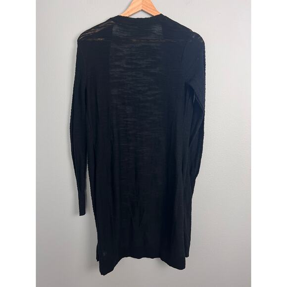 Athleta Women’s S Black Longline Open Front Cardigan Sweater Lightweight Knit - Picture 3 of 11
